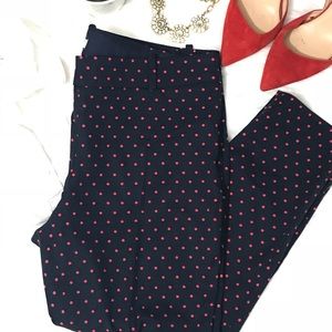 NWT jcrew factory polka dot navy Winnie pants 12
